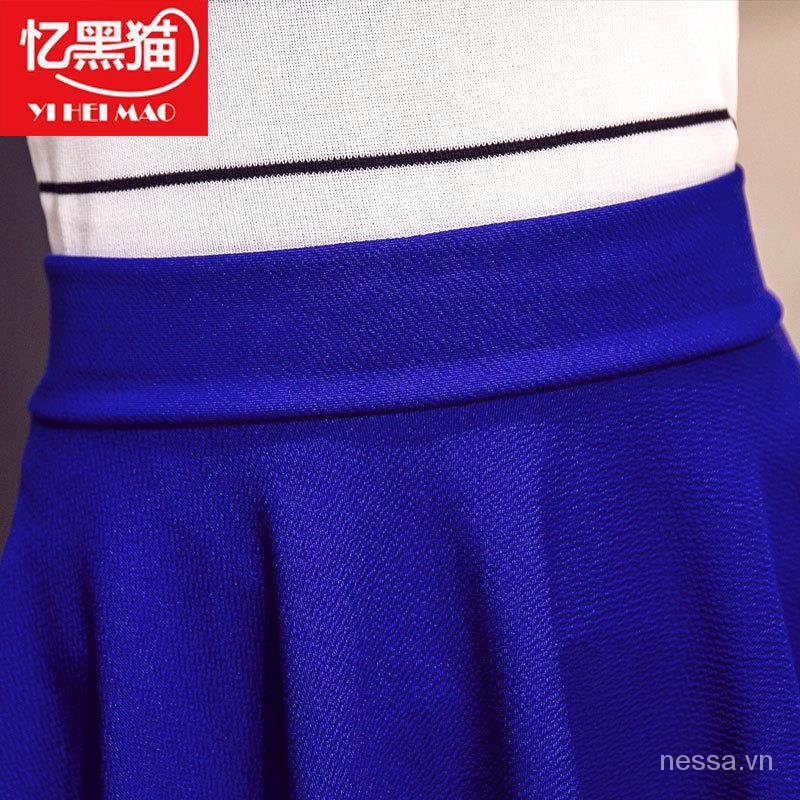 Plus Size GroupaWord Skirt Spring and Summer Cheerleading Skirt Women's Pleated Skirt Preppy Style High Waist Big Swing Pettiskirt