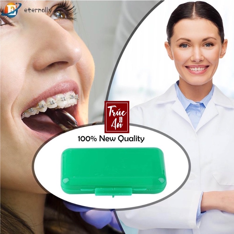 Hộp gồm 5 thanh sáp nha khoa (dài 5cm/thanh) được sử dụng để giảm đ.au và khó chịu khi đeo khí cụ niềng răng