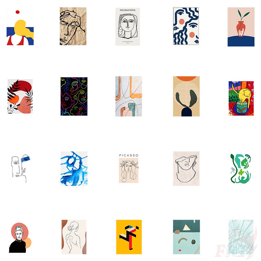 ❉ Nordic Abstract Art Series 03 Minimalist Stickers ❉ 64Pcs/Set Fashion DIY Mixed Decals Doodle Stickers