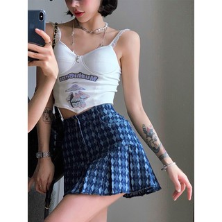 Set áo váy kẻ caro