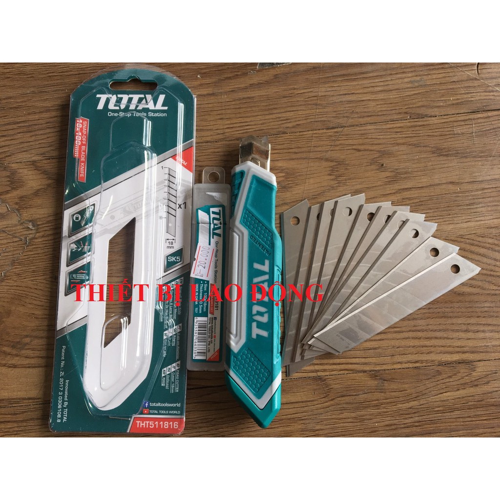 COMBO DAO RỌC GIẤY TOTAL THT511816 VÀ BỘ 10 LƯỠI DAO THT519181