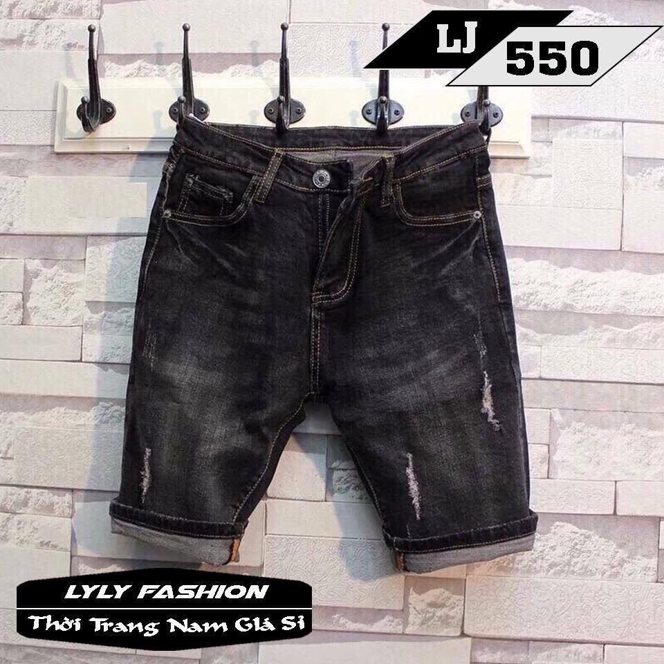 Quần Short Jeans Nam Rách Nhẹ M550