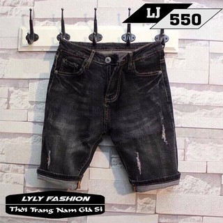 Quần short jeans nam rách nhẹ m550