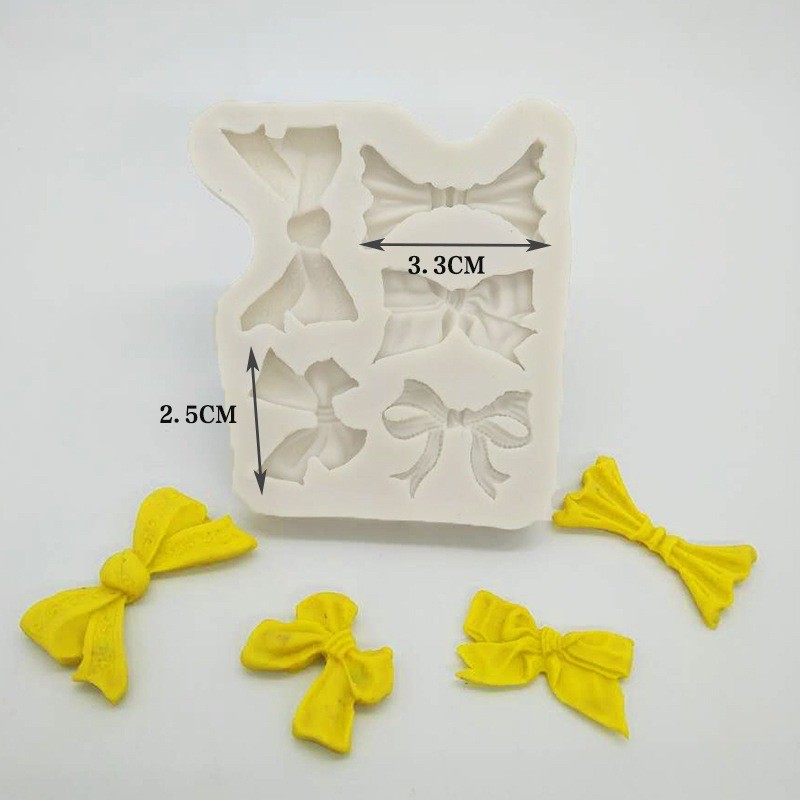 silicon nơ trang trí bánh