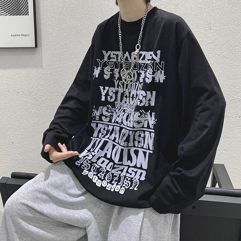 Áo Thun Nam Dài Tay Cổ Tròn Plus Size M-8XL