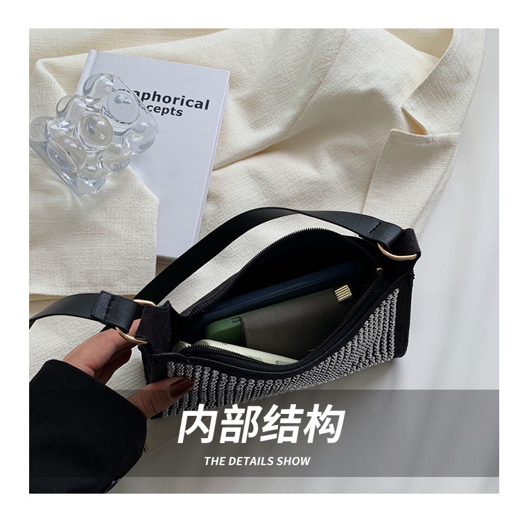Túi Xách JASMIN NOIR Da PU Đính Kim Cương Giả Thời Trang Cho Nữ