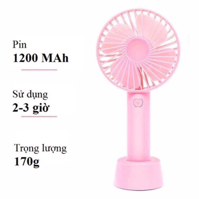 Quạt mini cầm tay đầy đủ phụ kiện pin , đế, dây sạc | BigBuy360 - bigbuy360.vn
