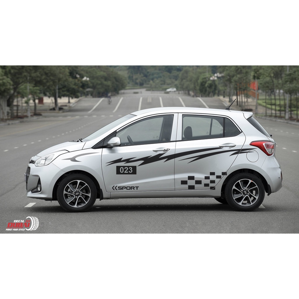 Tem thể thao dán trang trí xe I10
