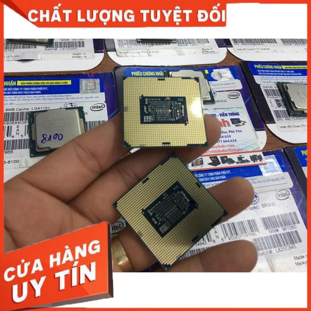 (giá khai trương) CPU intel core i3-8100,9100,9100F socket 1151 V2 chạy main h310, b360, b365, z370