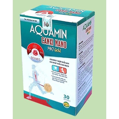 Canxi nano mk7 Viên uống Canxi chiết xuất tảo biển - Hộp 30 viên