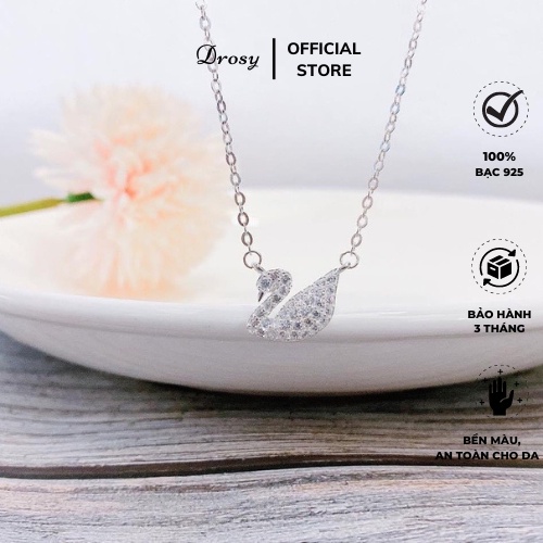 Dây chuyền bạc nữ mẫu thiên nga trắng đính đá lấp lánh bạc 925 cao cấp