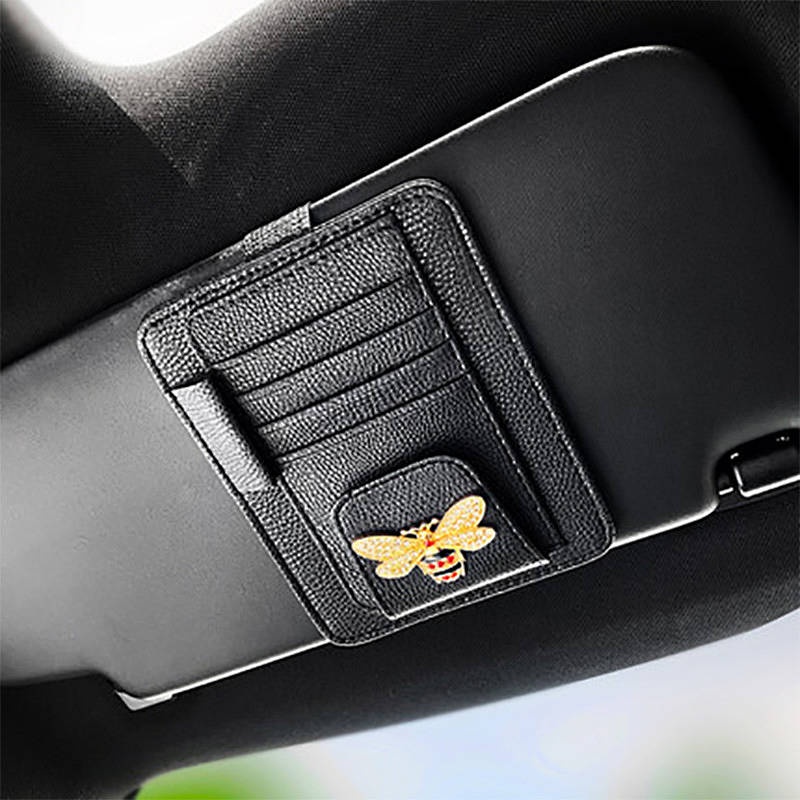 Diamond Swan Automotive Sun Louver Card Holder Multifunctional Sun Visor Document Bag for Car Card Storage Bag Gvz3