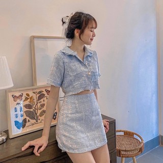 [ PASS ] SET VÁY DẠ TWEED + TÚI ĐEO CHÉO