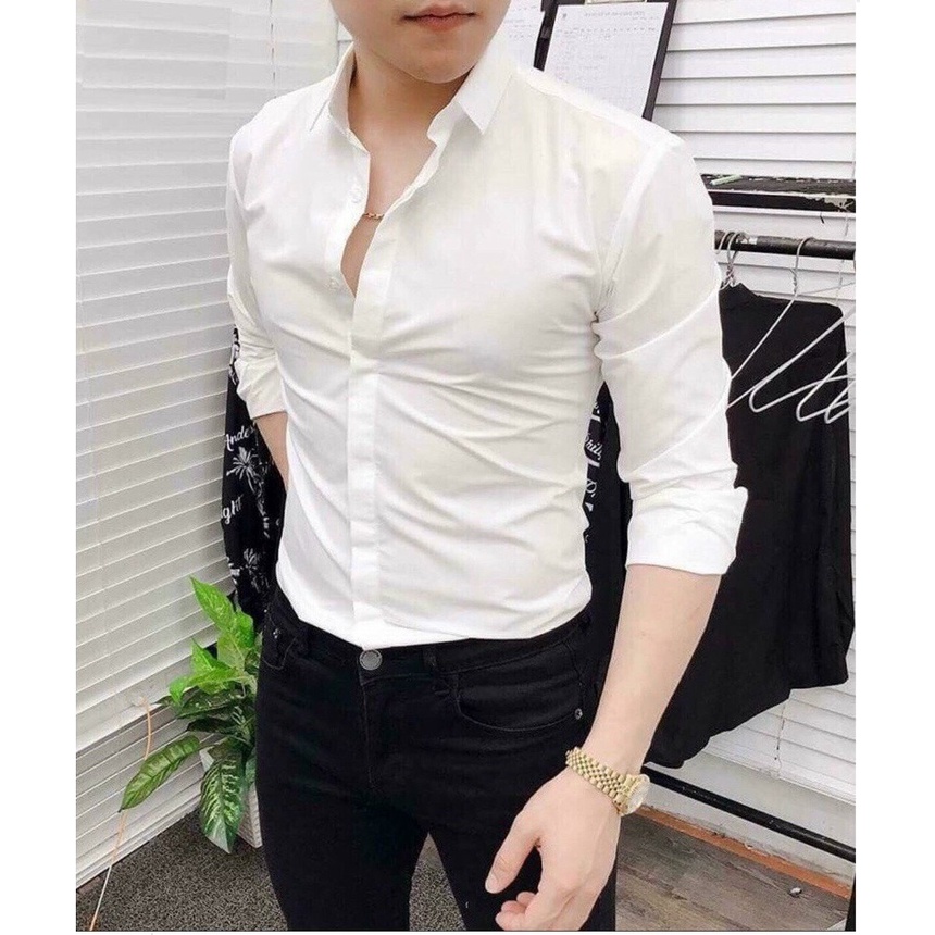 Áo sơ mi nam dài tay KJ chất vải lụa kate hàn form dáng slimfit phong cách hàn quốc KJ Vua Quần Jeans