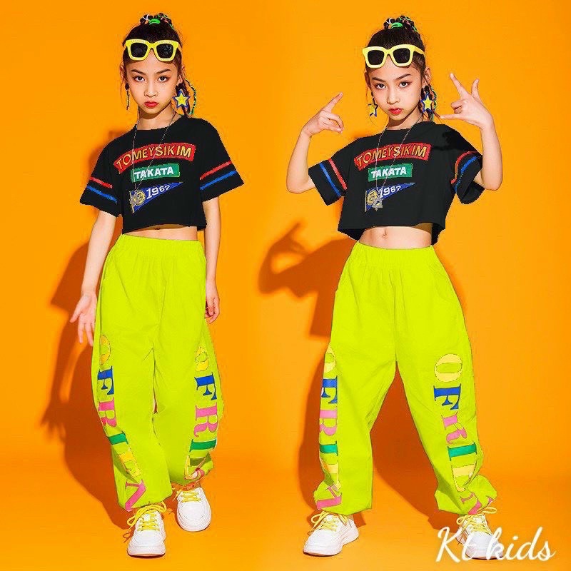 SET KT KIDS PHOM HIPHOP STYLE NHẢY CHO BÉ GÁI SIZE 10-45KG