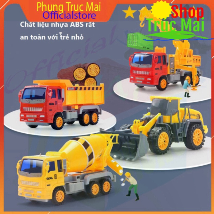 Bộ đồ chơi ô tô mô hình xe xây dựng máy xúc xe tải cần cẩu cho trẻ em đồ chơi cho bé