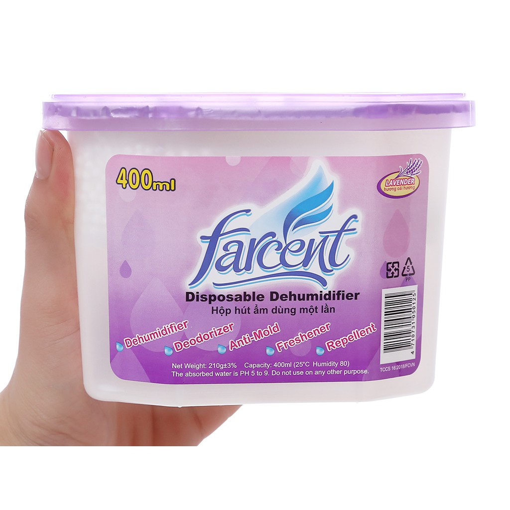 Hộp hút ẩm Farcent Hương Hoa Oải Hương 210g/400ml