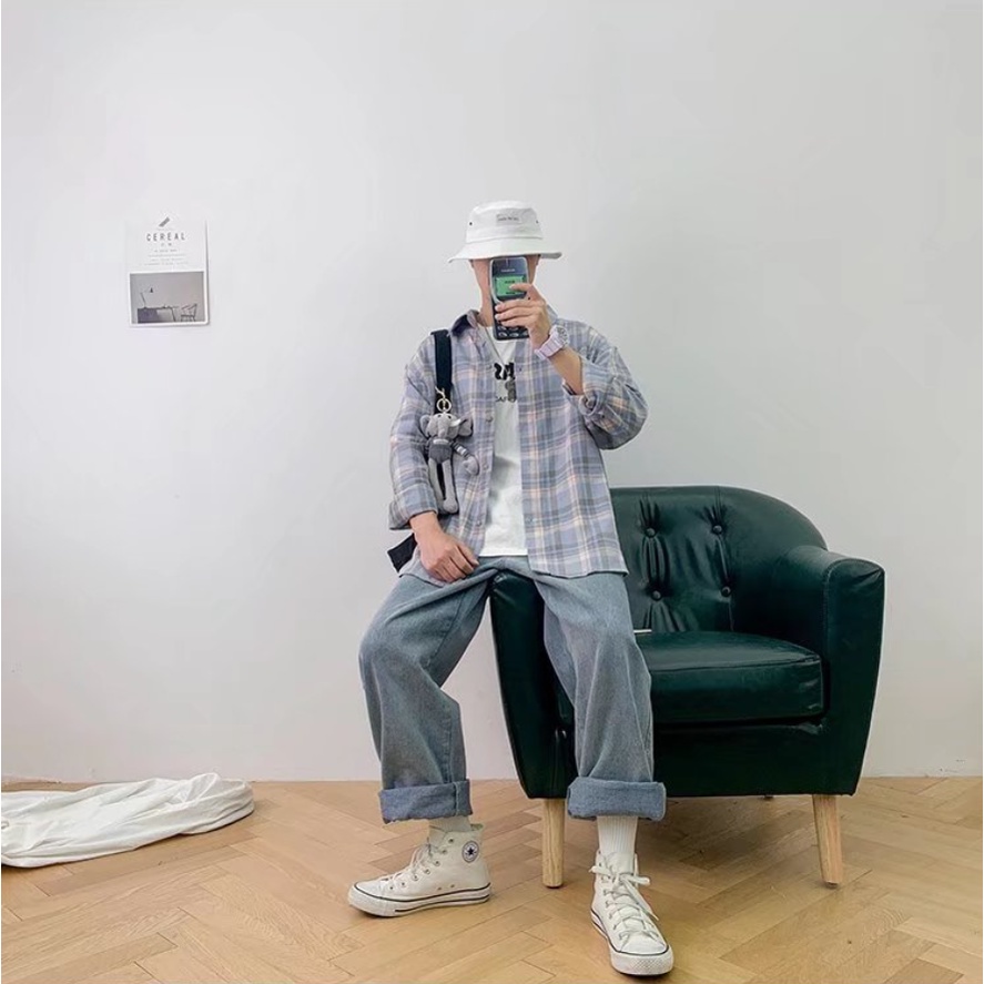 áo sơ mi nữ unisex áo sơ mi nam from rộng lụa áo sơ mi caro nam bông phong cách Hàn Quốc sơ mi nữ form rộng áo sơ mi caro nam thời trang áo sơ mi caro nữ