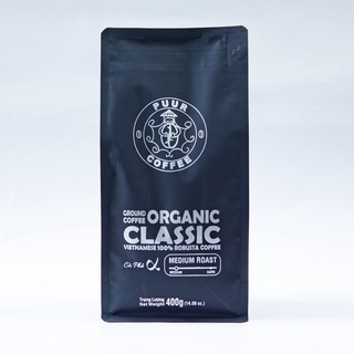 Cà phê Alpha 400g - Cà phê Robusta rang xay nguyên chất Puur Coffee Organic