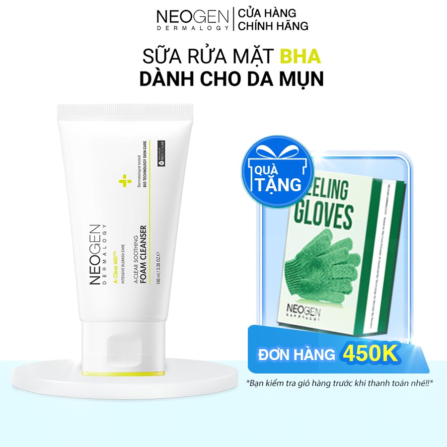 Sữa Rửa Mặt BHA Ngăn Ngừa Mụn và Giảm Nhờn Mụn Neogen Dermalogy A-Clear Soothing Foam Cleanser 100ml