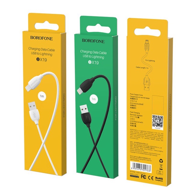 Cáp sạc Borofone BX19 dài 2M Cho điện thoại(màu đen)