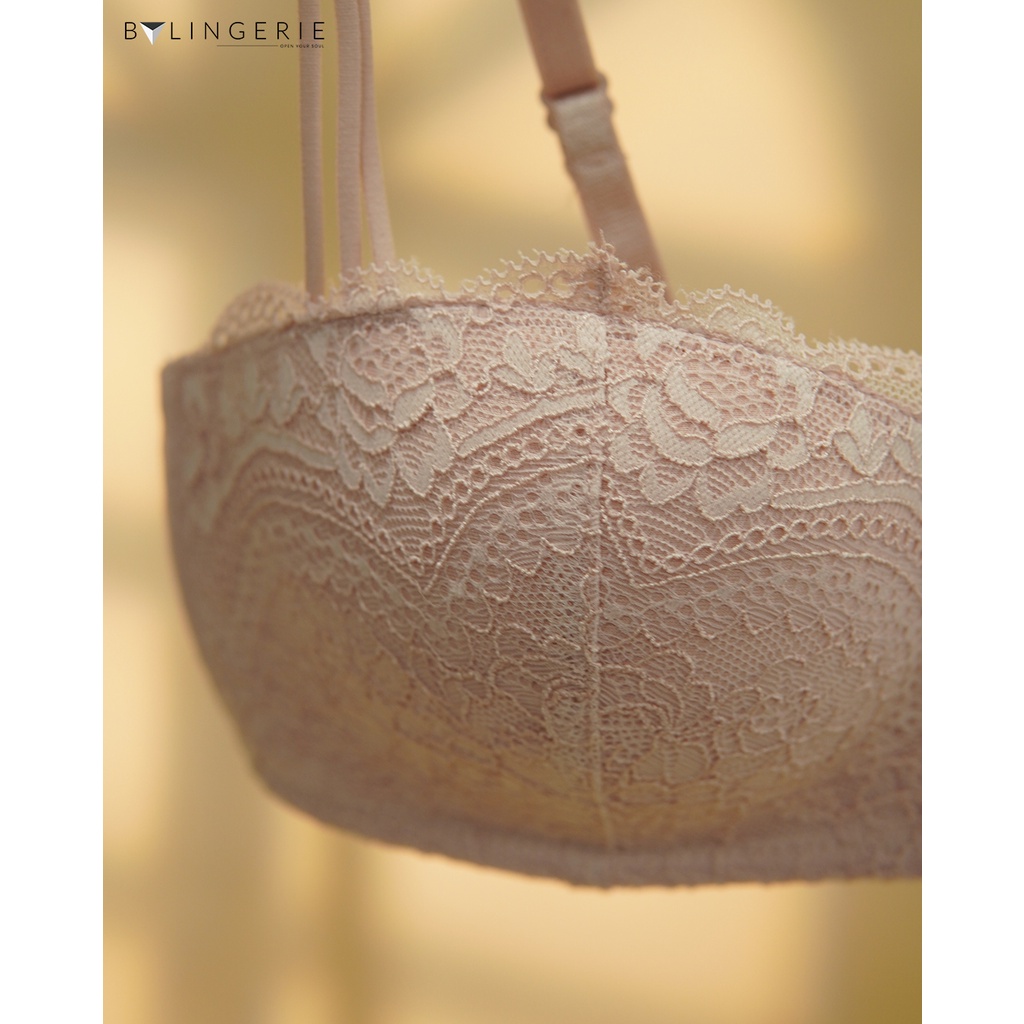 Bộ đồ lót ren nữ BY LINGERIE màu hồng không gọng đệm mút nâng ngực | B231 | BigBuy360 - bigbuy360.vn