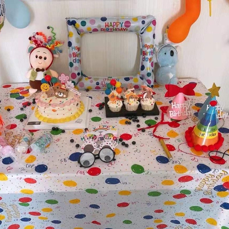 Khăn Trải Bàn Bong Bóng Trang Trí Sinh Nhật Sử Dụng 1 Lần Tiện Lợi - Yori Party