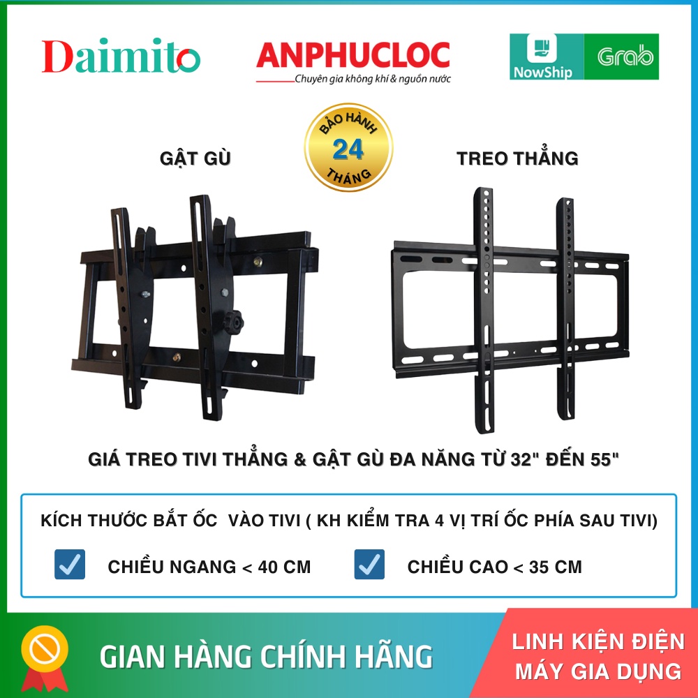 GIÁ TREO TIVI KHANG THỊNH ĐA NĂNG 32" - 55" TREO THẲNG & GẬT GÙ [ GIAO NHANH HCM 2H]