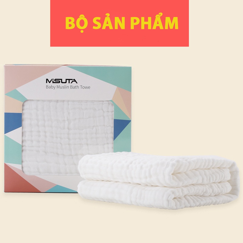 Khăn tắm cho bé sơ sinh Misuta, khăn xô 6 lớp chất liệu cotton cao cấp