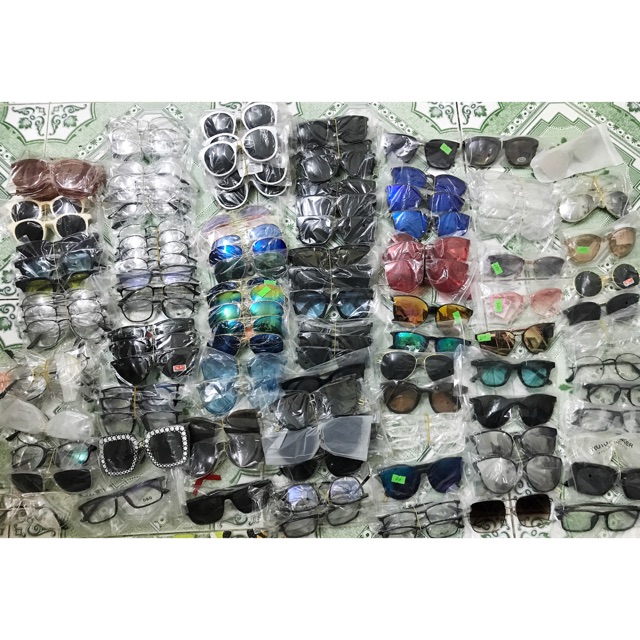 Combo sỉ 100 kính các loại, kính râm thời trang, kính mắt mèo, kính giả cận, kính gọng dẻo