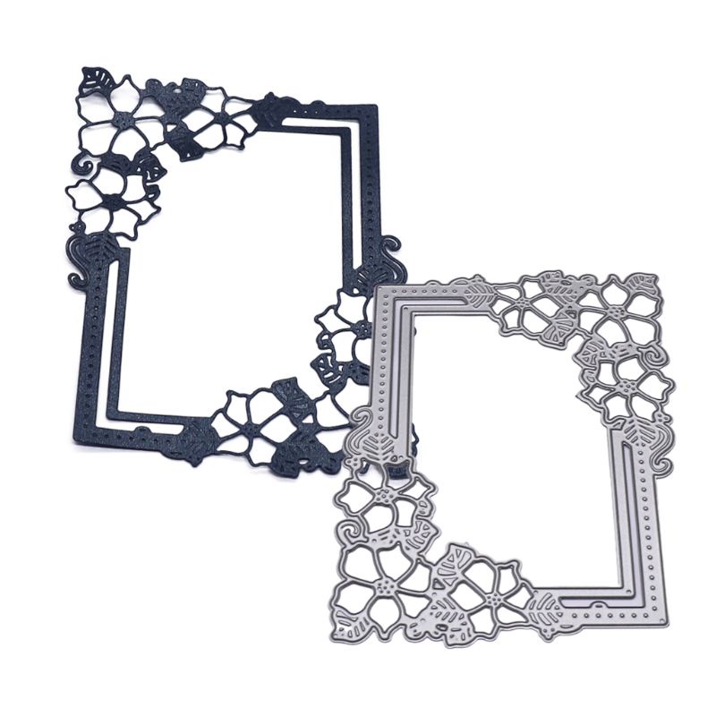 QQ Khuôn Cắt Giấy Kim Loại Hình Khung Ảnh Hoa Xinh Xắn