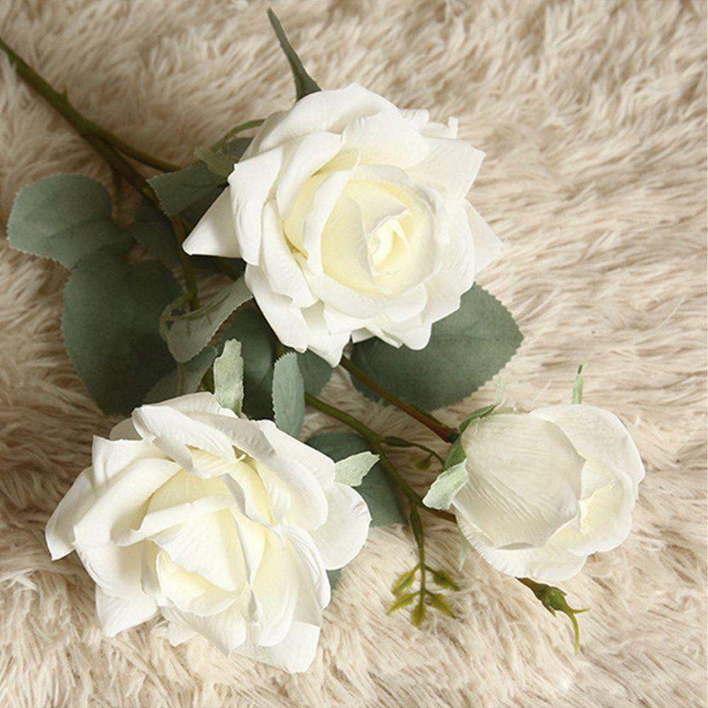 Bó Hoa Hồng Giả 3 Bông Bằng Vải Dùng Trang Trí Tiệc Cưới