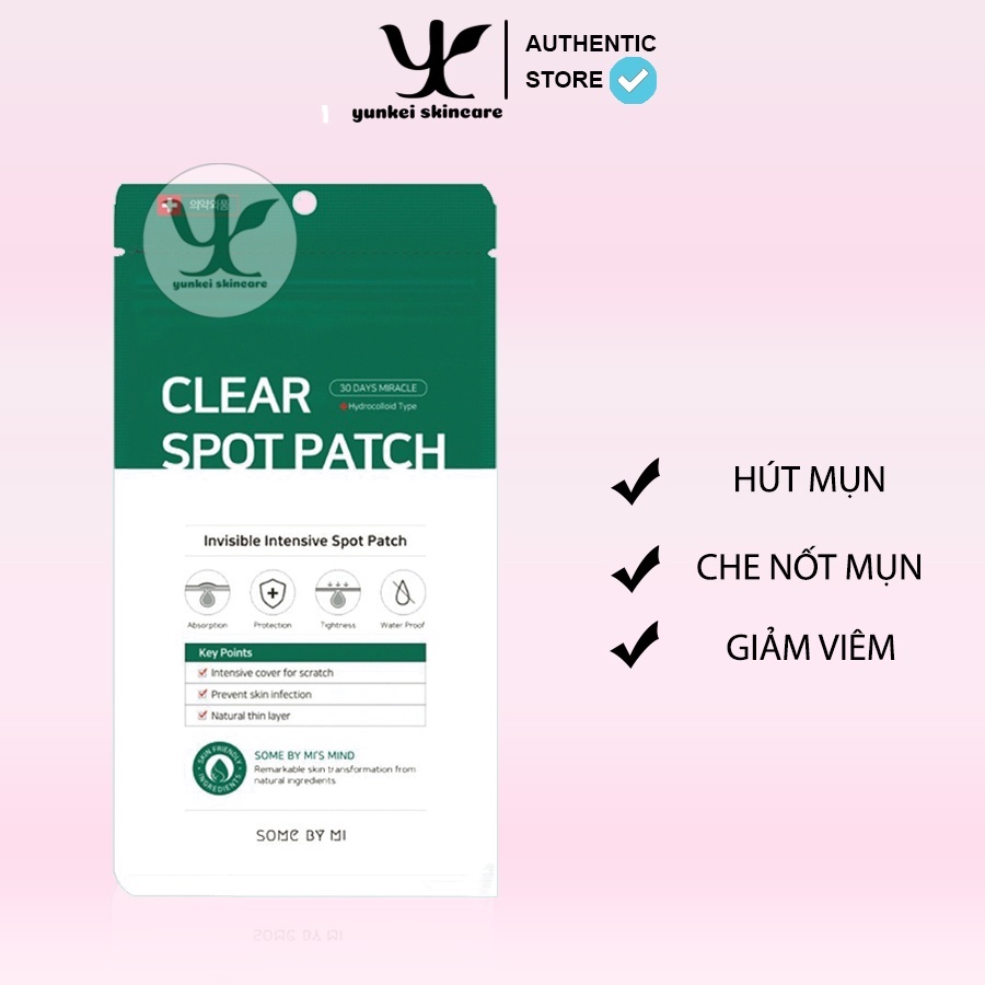 Miếng dán giảm mụn cấp tốc Some By Mi Acnes Clear Patch gói 18 miếng.