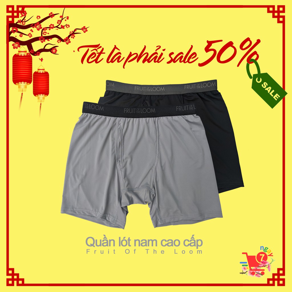 Quần sịp đùi nam Fruit Of The Loom - Vải Trơn mát lạnh - Hàng cao cấp