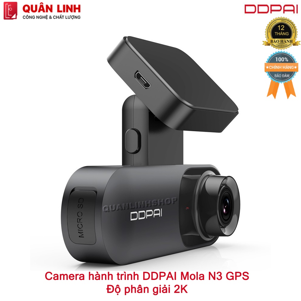 Camera hành trình DDPAI Mola N3 GPS độ phân giải 2K phiên bản quốc tế
