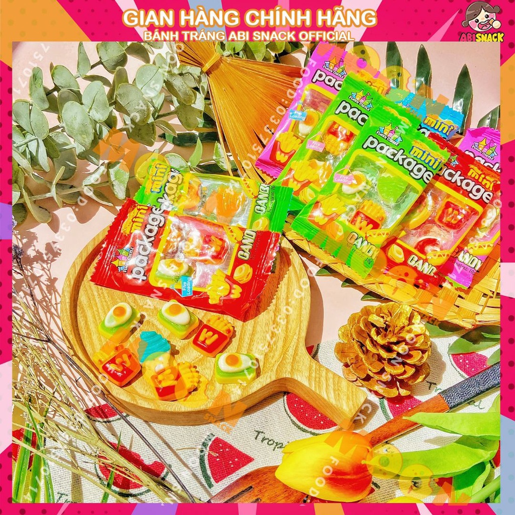 kẹo dẻo MINI PACKAGE hình khoai tây/mcdonald/que kem/trứng rán thích thú GÓI ĐỎ MINI 10g