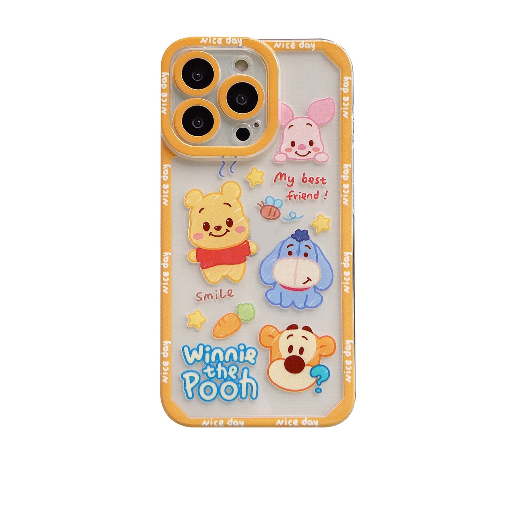 Ốp Điện Thoại TPU Trong Suốt Hình Gấu Dễ Thương Cho Iphone 14 13 Pro Max 12 11 XS XR X 8 7 6 Plus Mini SE