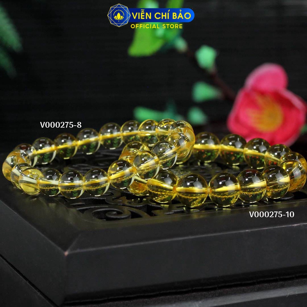 Vòng tay phong thủy đá vàng đậm thời trang phụ kiện trang sức Viễn Chí Bảo V000275