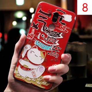 Ốp điện thoại TPU mềm in nổi hình mèo thần tài cho Xiaomi Redmi 7/Note 7