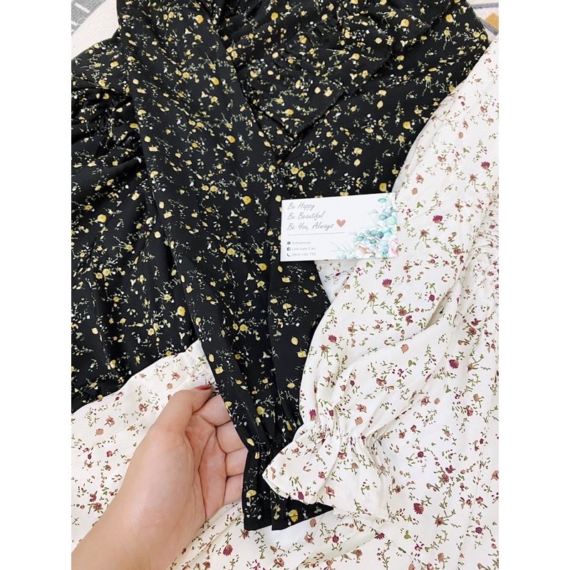 Váy Hoa Nhí Vintage Đuôi Cá 2 Lớp Siêu Xinh Siêu Dễ Mặc