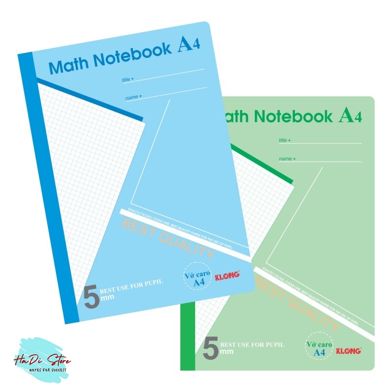 [HADI] KLONG Sổ Math Notebook CARO size A4 - 200trang (MS:298)