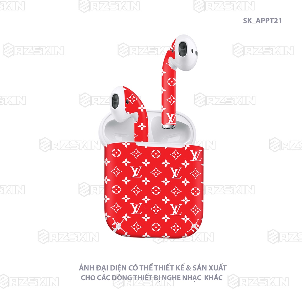 Dán Skin Airpod 1/2/Pro Mẫu Họa Tiết Luis Vuitton SK_APPT21 - Chất Liệu PVC Chống Nước, Bền Màu, Cắt Sẵn Khuôn Dễ Dùng