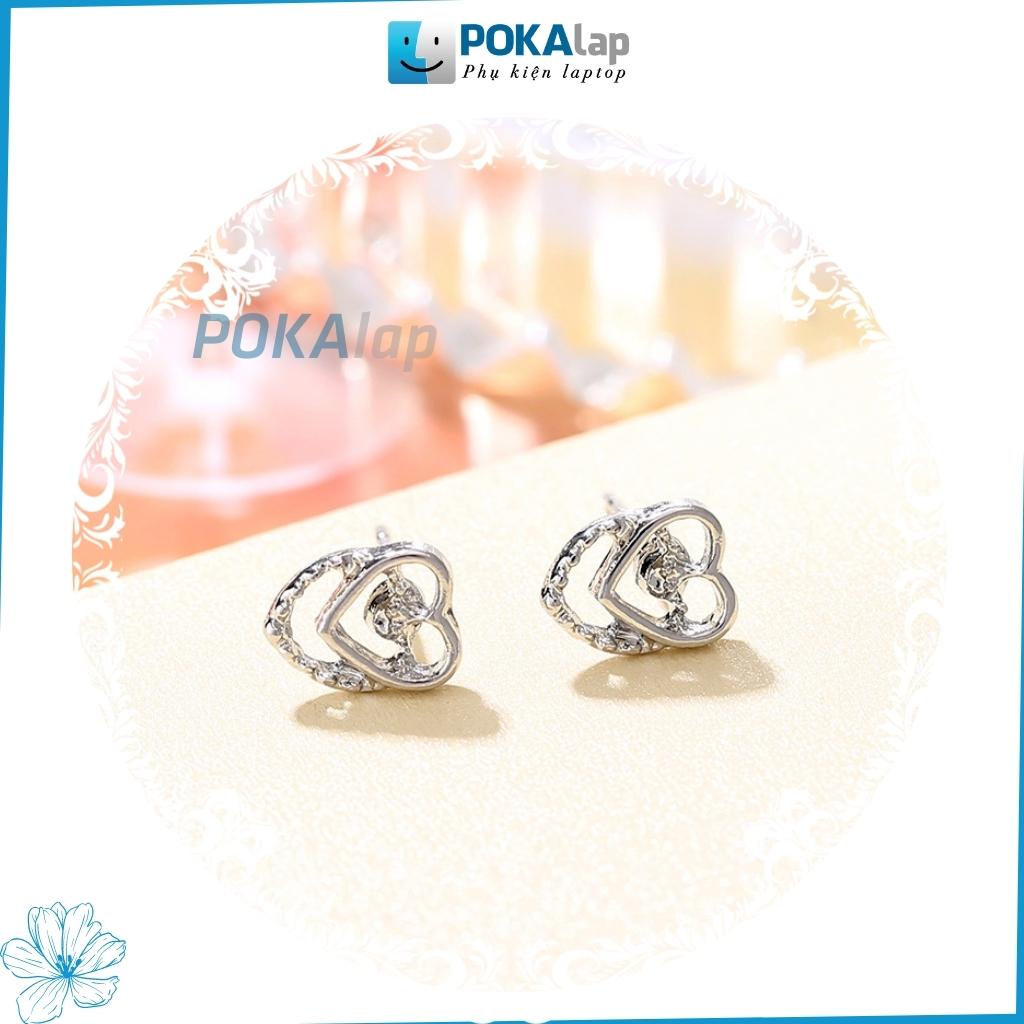 Khuyên tai hợp kim POKA28 thiết kế đơn giản, nhỏ gọn hợp thời trang phong cách Hàn Quốc cho nữ - POKALAP