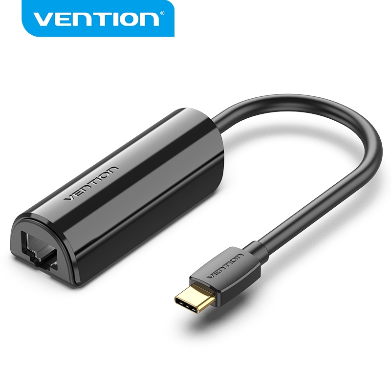 Phụ kiện chuyển đổi thẻ mạng Vention 10 / 100Mbps USB C sang dây Lan Type C RJ45 Ethernet mạ vàng cho Laptop PC