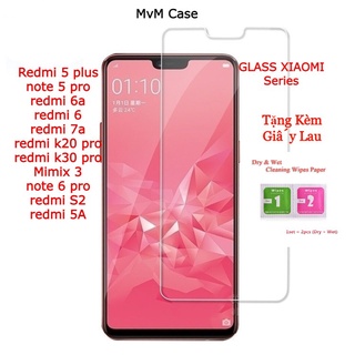 Kính Cường Lực Xiaomi Redmi 5 plus/ note 5 pro/ redmi 6a 6 7a 5a, k20 pro, k30 pro, mix 3, note 6 pro,S2 2.5D trong suốt