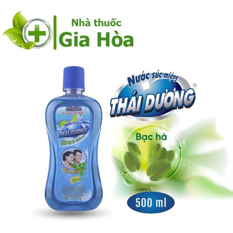 Nước súc miệng Thái Dương (Sao Thái Dương) chai 500ml (Hương bạc hà mát lạnh)