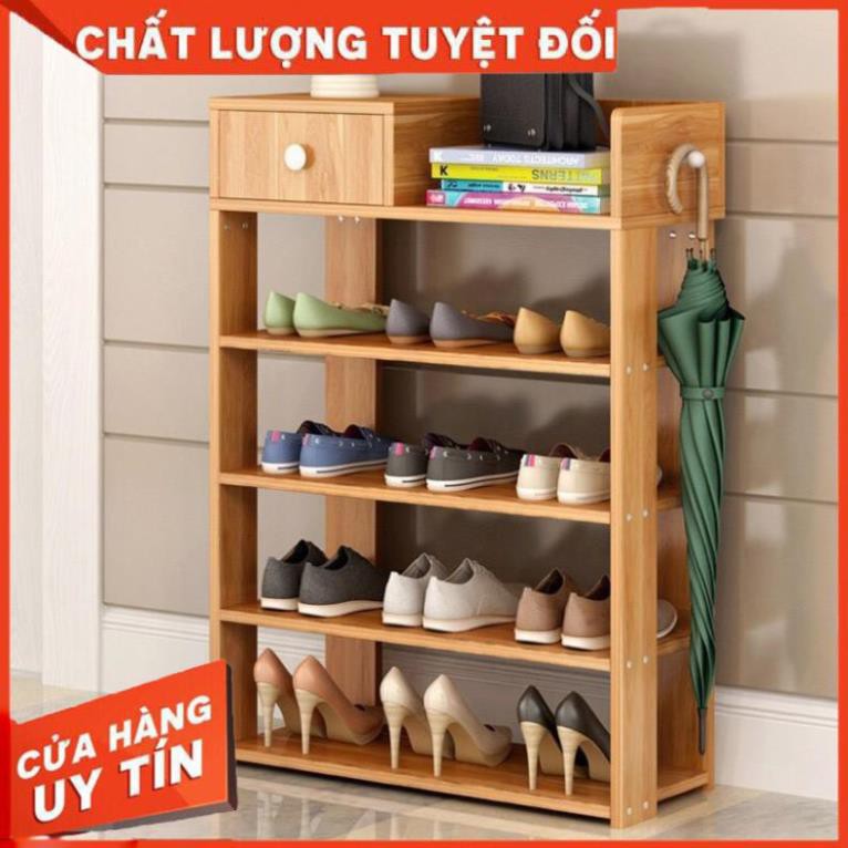 Tủ giày gỗ - Kệ giày 5 tầng,Kệ được thiết kế 5 tầng để giày dép và 1 ngăn kéo tủ đồ cá nhân