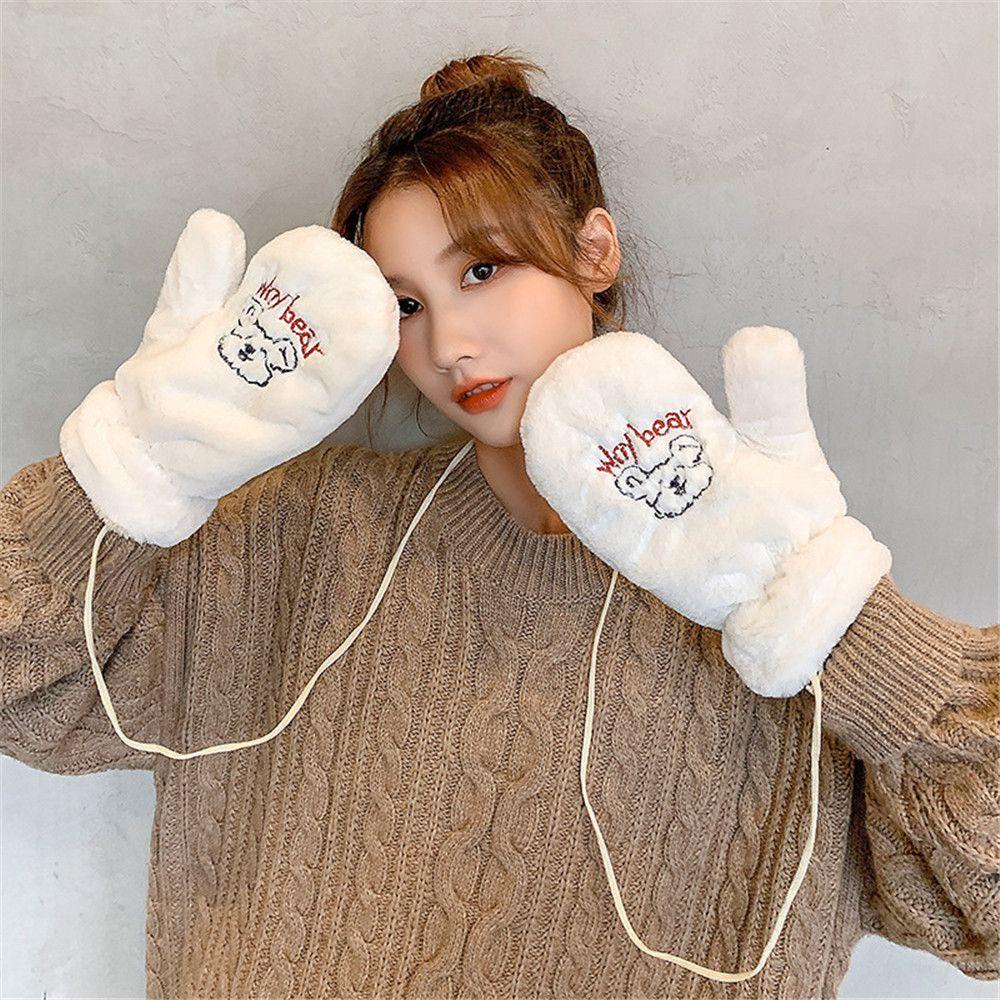 OKDEALS 1 Đôi Găng Tay Hở Ngón Thời Trang Mùa Đông Hàn Quốc Dành Cho Nữ