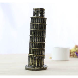 Mô hình tháp nghiêng Pisa 3D bằng kim loại, cao 20cm trang trí decor