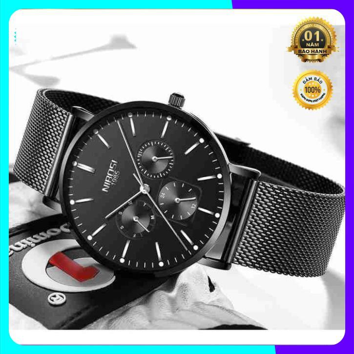 [SIÊU GIẢM GIÁ] ĐỒNG HỒ NAM DÂY LƯỚI HIỆU NIBOSI CHÍNH HÃNG FULL BOX CHẠY ĐỦ 6 KIM LỊCH NGÀY VÀ THỨ | BigBuy360 - bigbuy360.vn